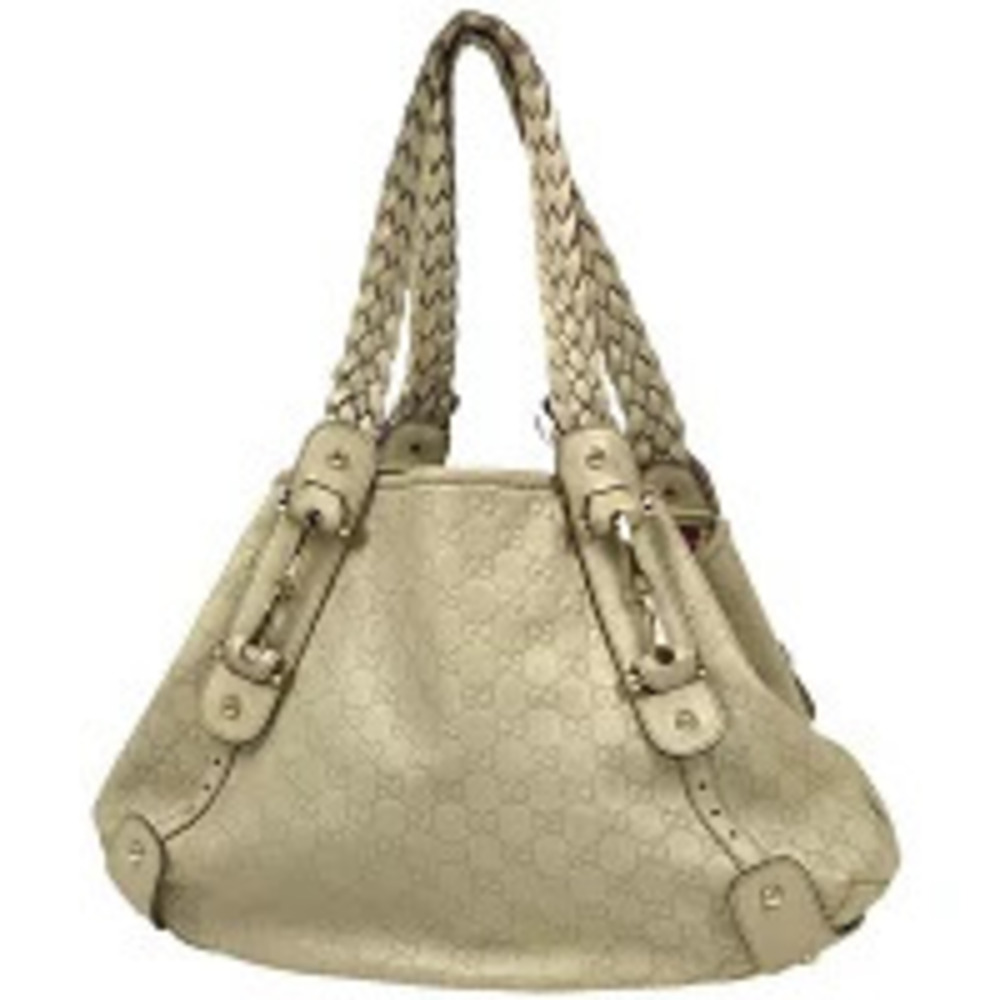 Gucci Guccissima Tote Bag Horsebit Shoulder Shima Guccissima Leather Beige